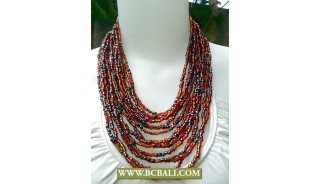 Multi Strand Coloring Beads Necklace